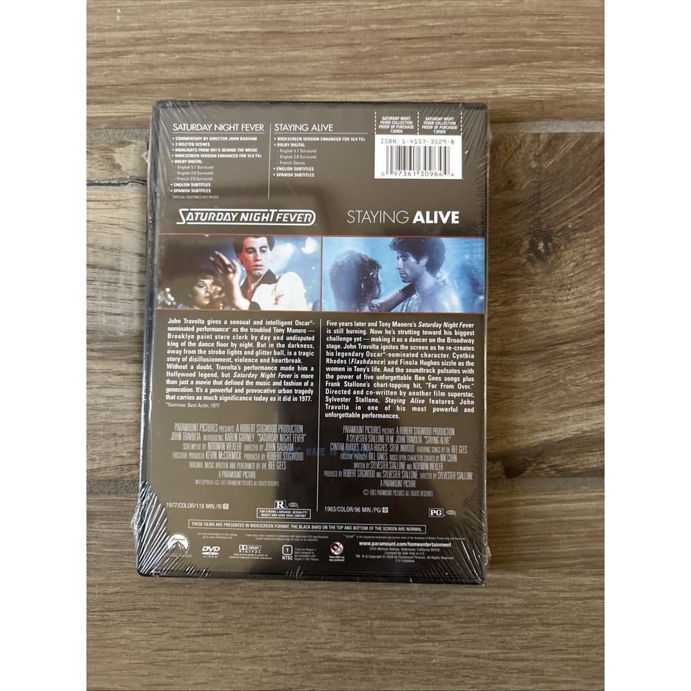 Saturday Night Fever / Staying Alive DVD John Travolta 1970s Disco New Sealed - Picture 2 of 5